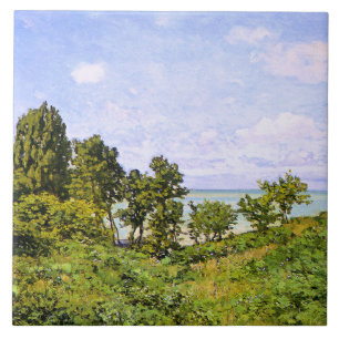 Azulejo Claude Monet pintando, a orillas del mar,