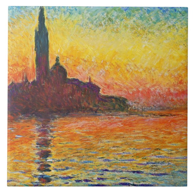 Azulejo Claude Monet Sunset En Venecia Arte Impresionante (Frente)