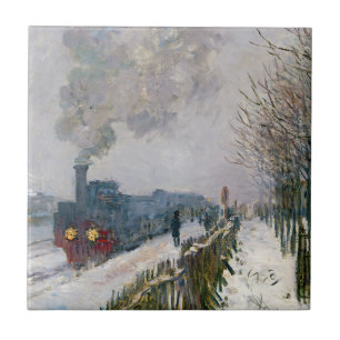 Azulejo Claude Monet - Tren en la Nieve / La Locomotora