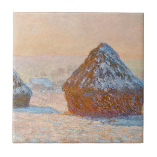 Azulejo Claude Monet - Trigos, Efecto de Nieve, Mañana