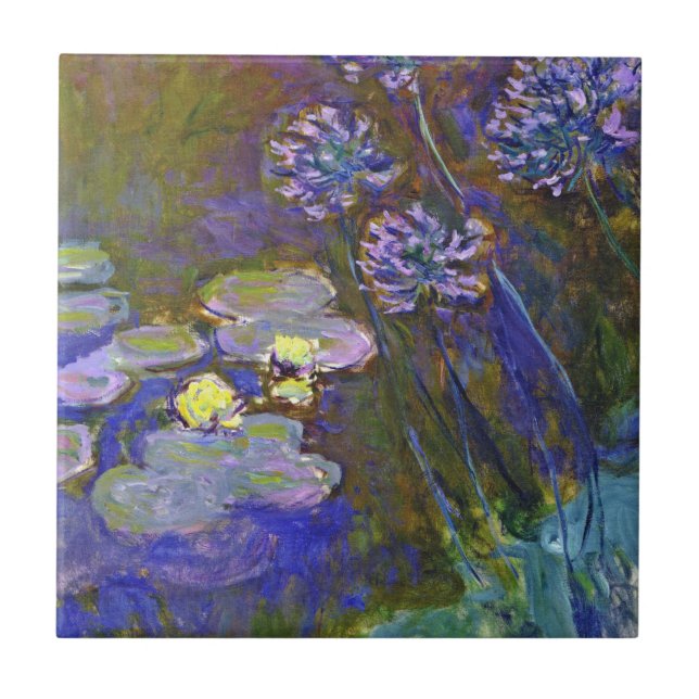 Azulejo Claude Monet Water Lilies Agapanthus (Frente)