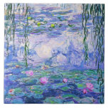 Azulejo Claude Monet Water relaja arte impresionista franc<br><div class="desc">Claude Monet Water Lilies es una colección de aproximadamente 250 pinturas al óleo del impresionista francés Claude Monet. Los cuadros representan el florido jardín de Monet en Giverny.</div>