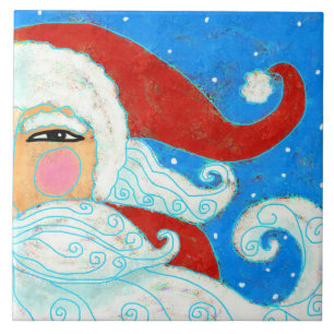 Azulejo Claus de Santa abstracto colorido