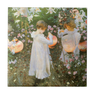 Azulejo Clavel, Lirio, Lirio, Rosa por John Singer Sargent