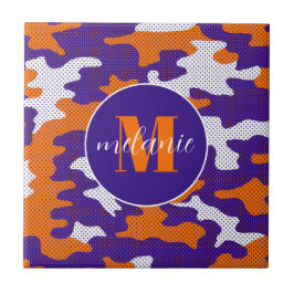 Azulejo Clemson-Inspired Orange & Purple Tiger Camo