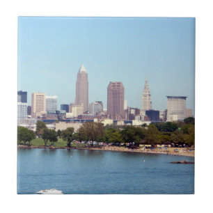 Azulejo Cleveland, mosaico cerámico con vistas al lago OH