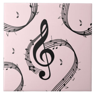 Azulejo Climactic G Clef Music Pink