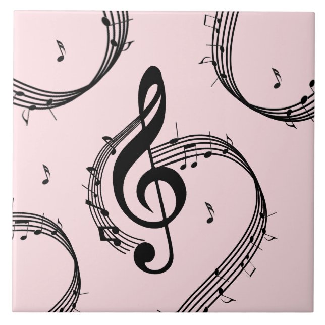 Azulejo Climactic G Clef Music Pink (Frente)