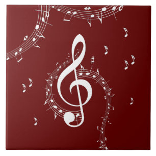 Azulejo Climactic G Clef Music Red