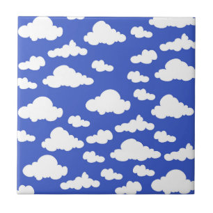 Azulejo Cloudy Blue Sky White Clouds Dreamy Clouding