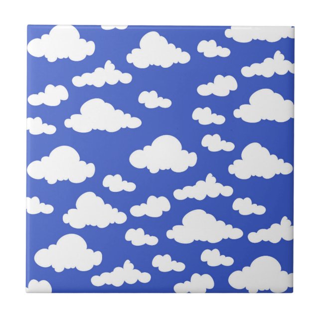 Azulejo Cloudy Blue Sky White Clouds Dreamy Clouding (Frente)