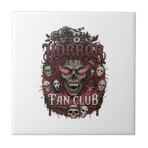 Azulejo Club de Fans de Terror Calavera Cara Demonio Hallo