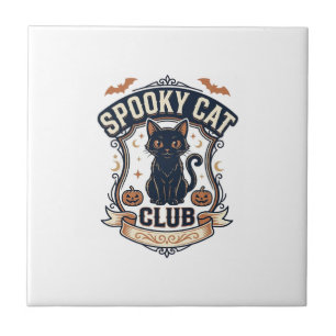 Azulejo Club de Gatos Espeluznantes Gato Halloween Gato Es