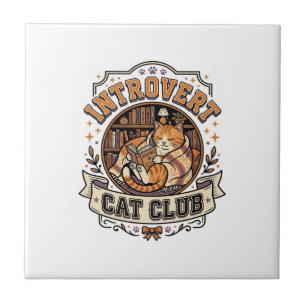 Azulejo Club de Gatos Introvertidos Gato Introvertido Anti