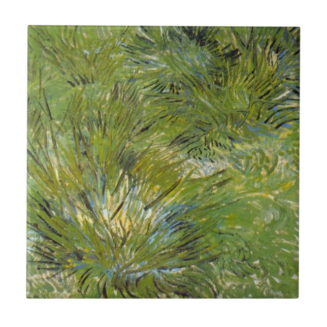 Azulejo Clubes de hierba de Vincent van Gogh (Frente)