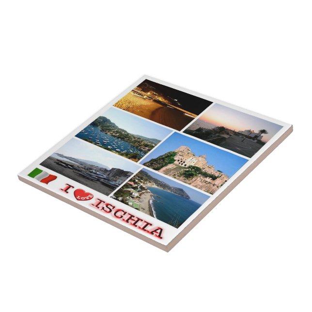 Azulejo CMP068 ISCHIA I Love, Campania, Italia, (Lado)