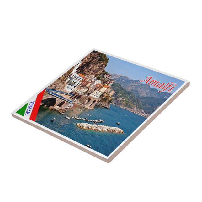 Azulejo CMP139 AMALFI, Panorama, Italia, (Lado)