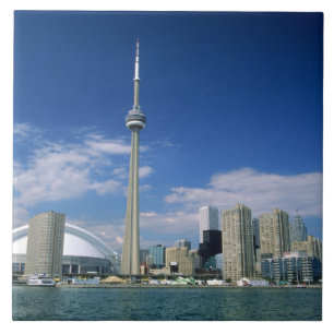 Azulejo CN Tower y Skydome en Toronto, Ontario,