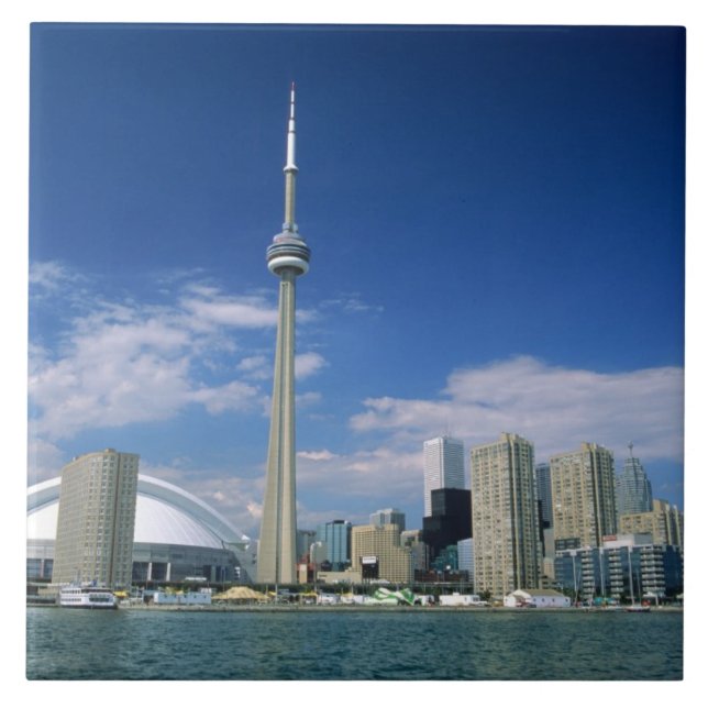 Azulejo CN Tower y Skydome en Toronto, Ontario, (Frente)