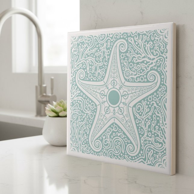 Azulejo Coastal Life Series Starfish Teal D1208 (Subido por el creador)
