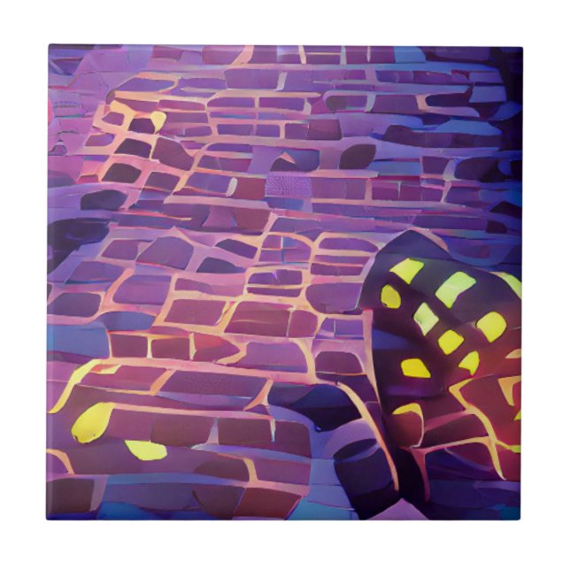 Azulejo Cobblestones retroiluminar arte gráfico amarillo p (Frente)