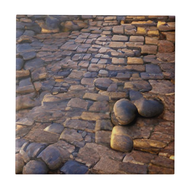 Azulejo Cobblestones Sunrise Sunshine stones cálculos arte (Frente)