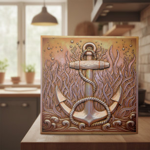 Azulejo Cobre Metálico Ancla Irisada ID1223