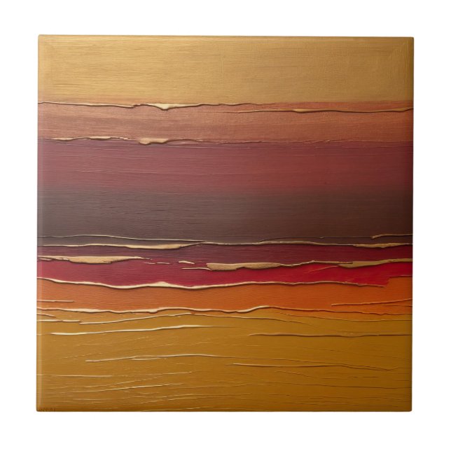 Azulejo cobre mudo, ocre dorado, marsala, naranja, bronce (Frente)