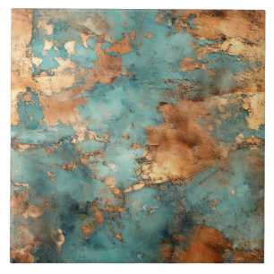 Azulejo Cobre Patina Rústica Tejido metálico cerámico