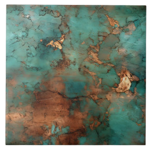 Azulejo Cobre Patina Rústica Tejido metálico cerámico