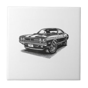 Azulejo Coche clásico americano de musculatura retro vinta
