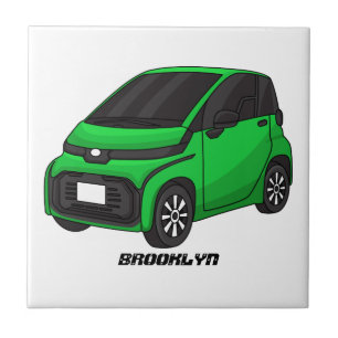Azulejo Coche pequeño verde de tamaño micro