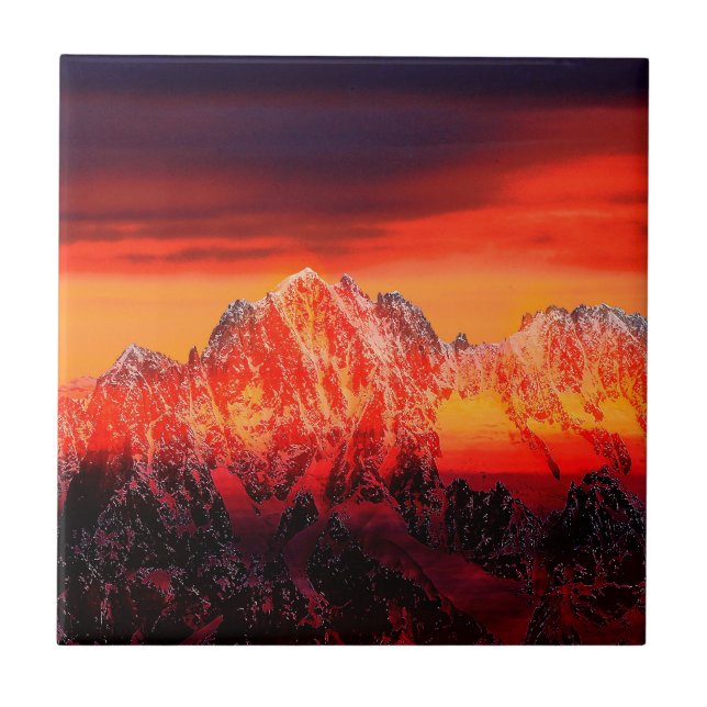 Azulejo Coche por cable Mont Blanc de Francia (Frente)