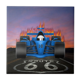 Azulejo Coches de época - Hot Rod - Route 66 - SRF