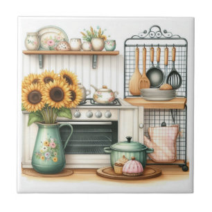 Azulejo Cocina Acuarela Retro