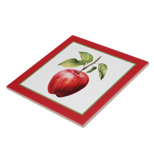 Azulejo Cocina cueva de manzana con acuarela