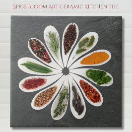 Azulejo Cocina de arte Spice Bloom