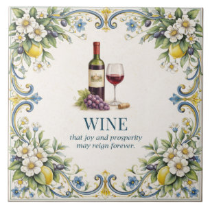 Azulejo Cocina de vino toscano Bendición mediterránea