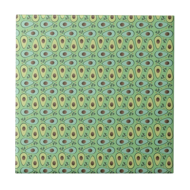 Azulejo Cocina del chef de la fruta vegetal de aguacate (Frente)