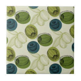 Azulejo Cocina del patrón de dibujo del esbozo de Olive ve