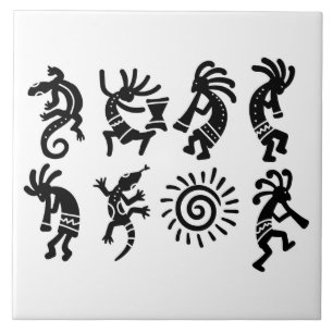 Azulejo Cocina del patrón de Kokopelli en el suroeste de P