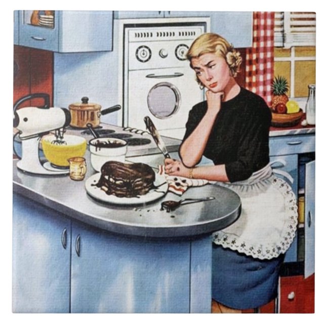 Azulejo Cocina divertida retro vintage (Frente)