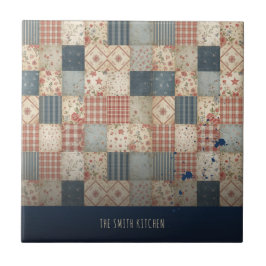 Azulejo Cocina Familiar Personalizada de Parche Vintage
