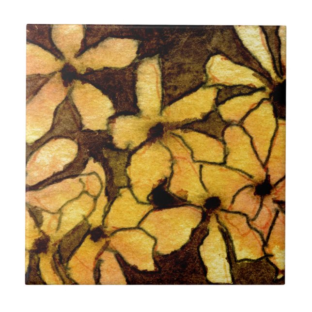 Azulejo Cocina "Freaky Floral #4" Jardín Tile de cerámica (Frente)