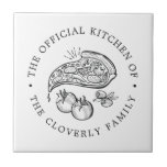 Azulejo Cocina Oficial | Servicio Temático De Pizza<br><div class="desc">Un personalizado de cerámica divertida pero elegante a la medida de la cocina familiar.  Utilice las funciones de personalización para controlar el tamaño del texto,  la fuente y otras opciones.  Diviértete siendo creativo y haciéndolo tuyo.</div>