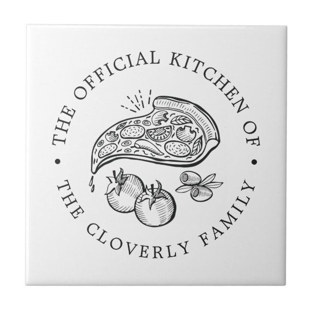Azulejo Cocina Oficial | Servicio Temático De Pizza (Frente)