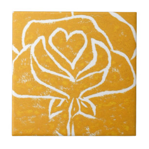 Azulejo Cocina "Rosa Amarillo" Jardín Cerámica Tile