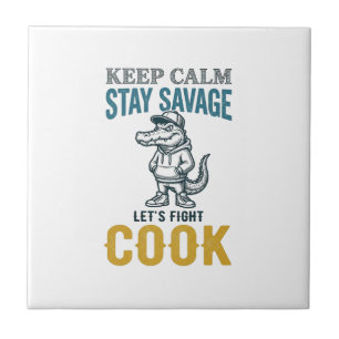 Azulejo Cocina Salvaje Caimán Grabado Vintage Gráfico_1