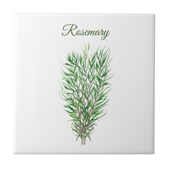 Azulejo Cocina vegetal Rosemary Herb moda verde culinaria (Frente)