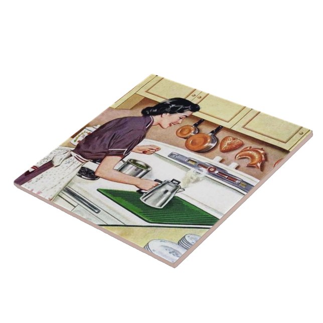 Azulejo cocinera retro vintage (Lado)